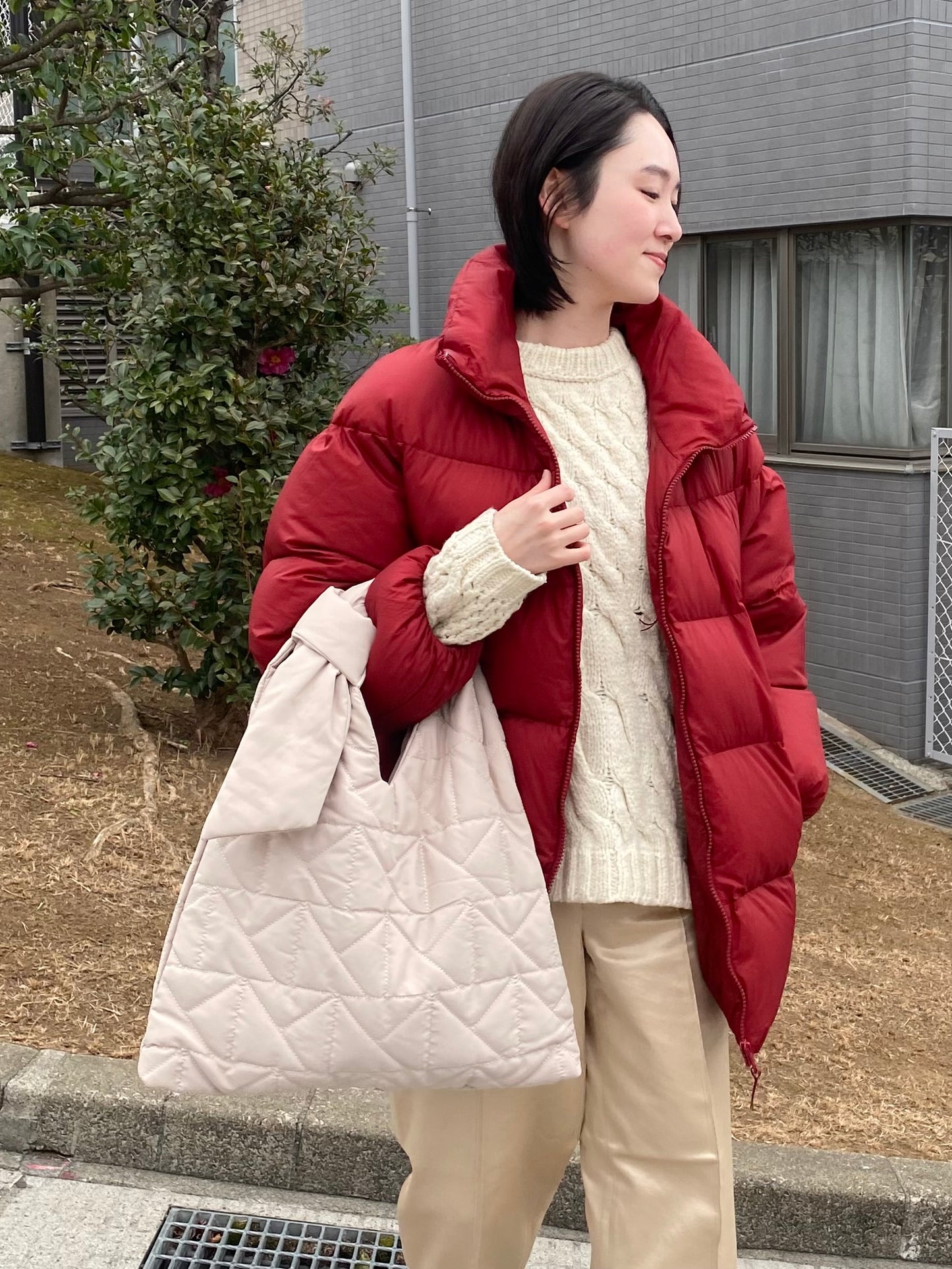 超軽量!】キルティングトライアングルトートバッグ
